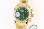 MR Factory The Best Swiss Replica Rolex Daytona Gold Ceramic Bezel Watch Green Dial Stainless Steel Band